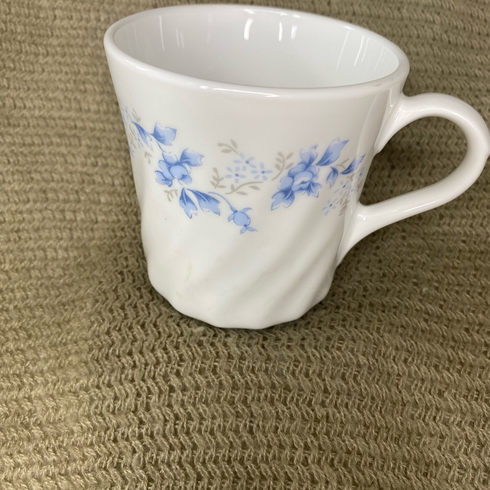 Corning (Corelle) Blue Fluer Swirl Coffee Cup- SET OF 6